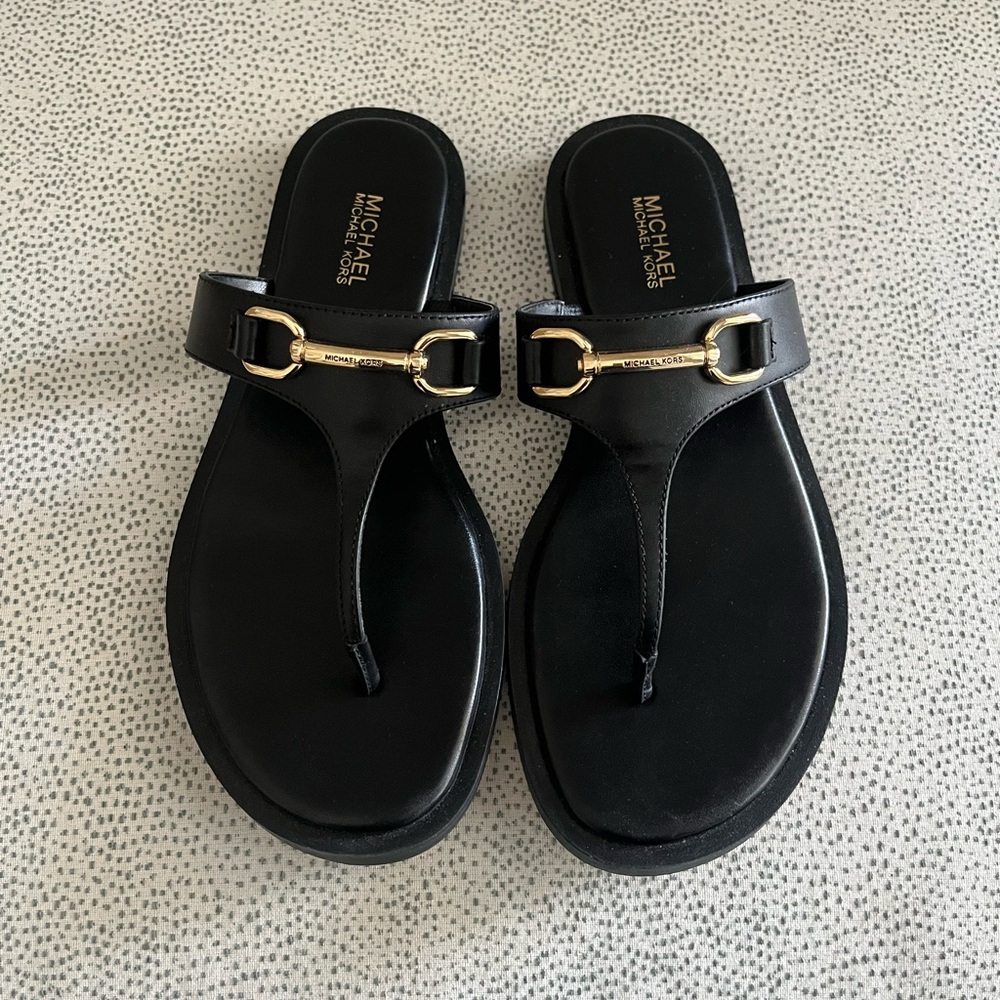 Michael Kors Black Leather Sandals 🖤